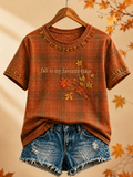 Women's fall is my favorite color Peinted short-sleeved T-shirt