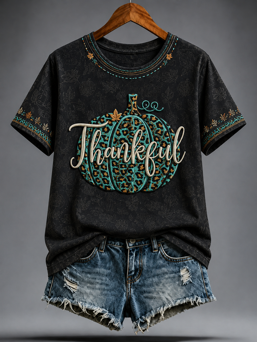 Women's Fall Printed short-sleeved T-shirt