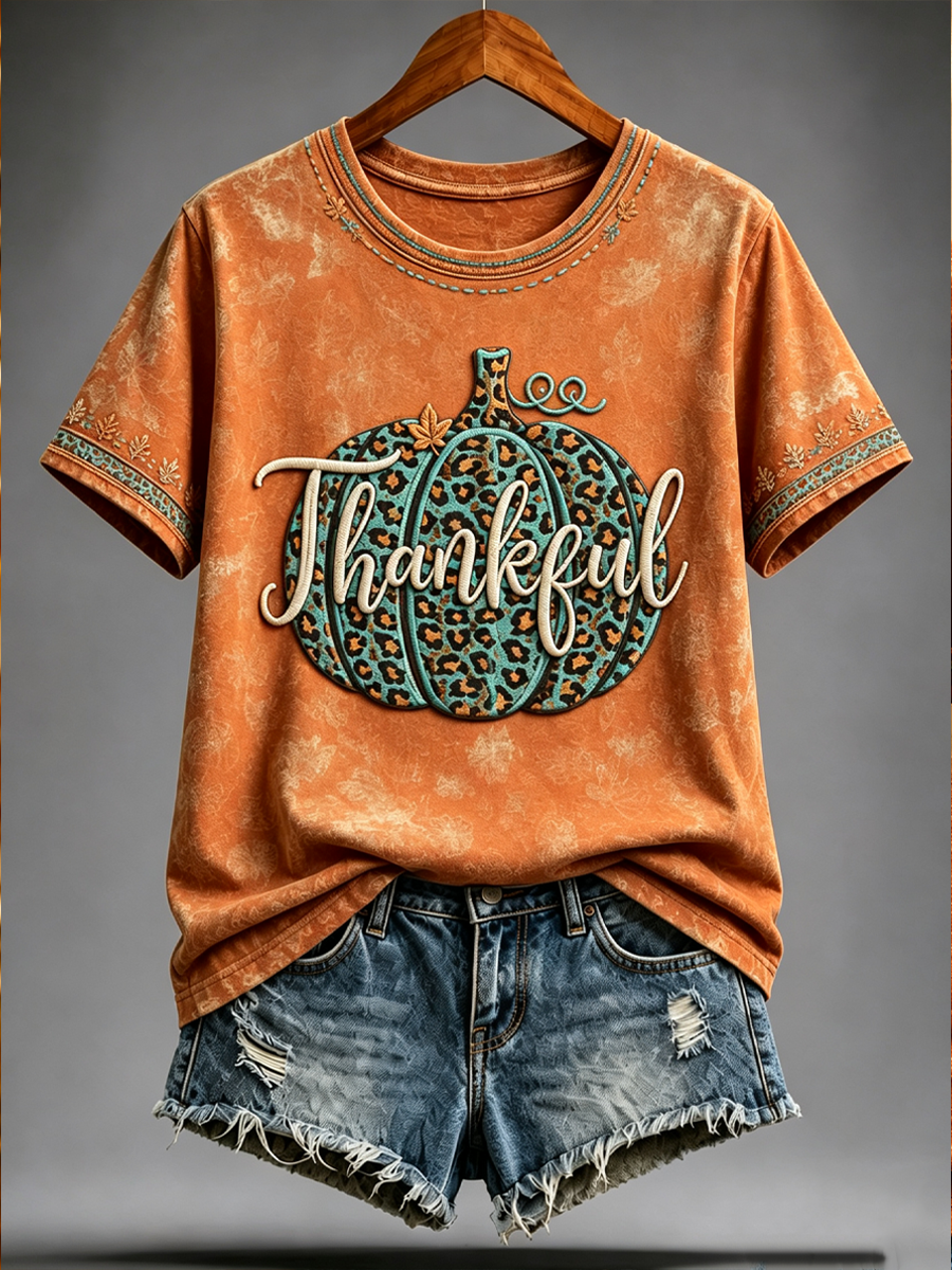 Women's Fall Printed short-sleeved T-shirt