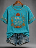 Women's FALL IS MY FAVORITE COLOR Printed short-sleeved T-shirt