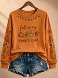 Women's FALL IS MY FAVORITE COLOR Printed off-shoulder sweatshirt