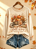 Women's Fall Is My Favorite Color Round neck long sleeve T-shirt