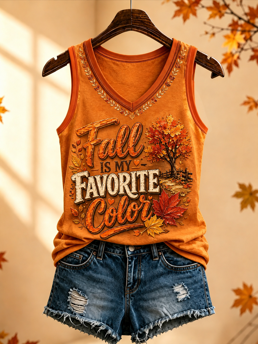 Women's Fall Is My Favorite Color Printed Vests