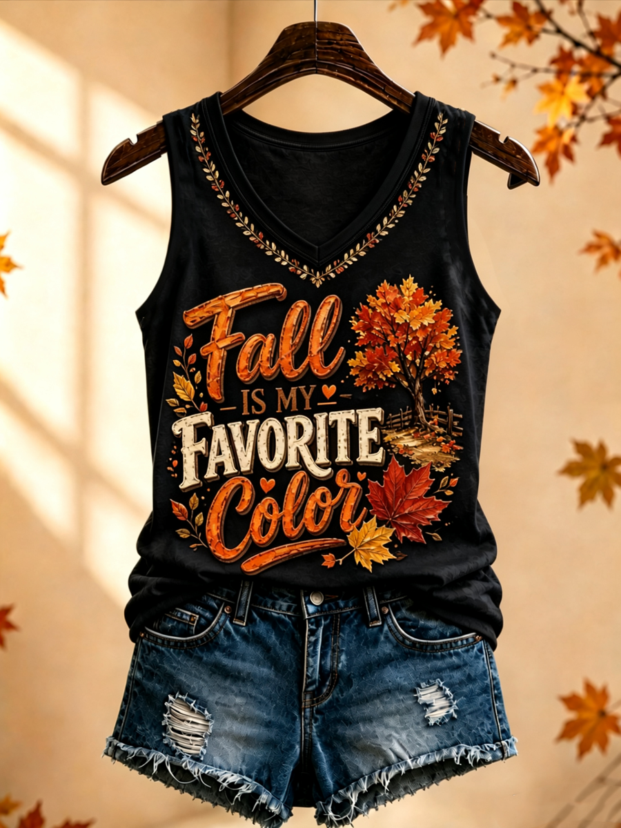 Women's Fall Is My Favorite Color Printed Vests
