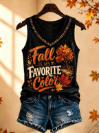 Women's Fall Is My Favorite Color Printed Vests