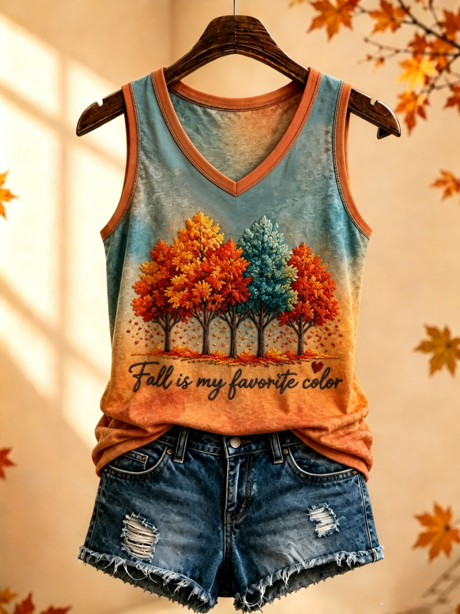 Women's Fall Is My Favorite Color Printed Vests
