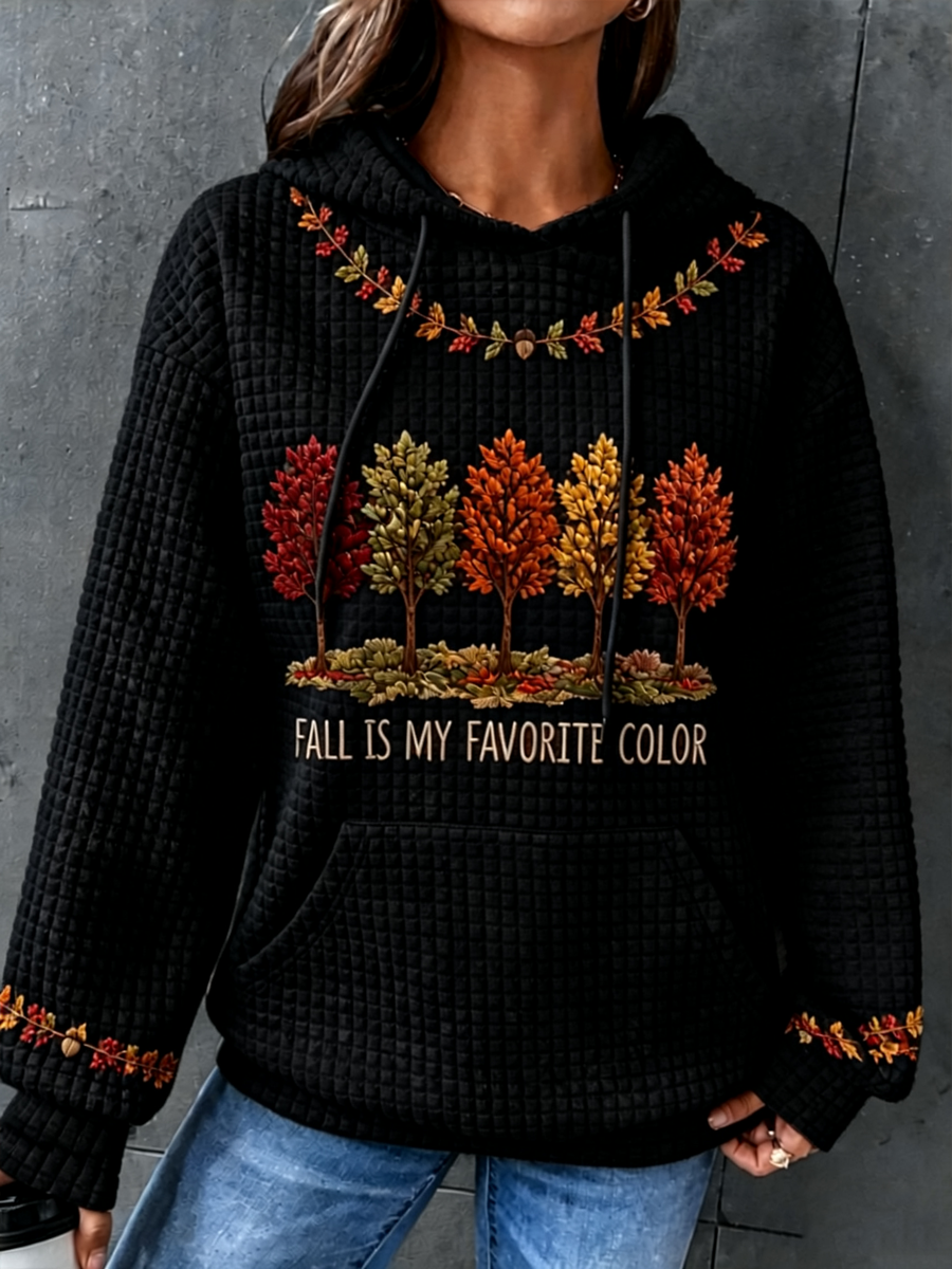 Women's Fall Is My Favorite Color large-sized hooded sweatshirt