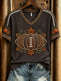 Women's Autumn Pumpkin Pattern Casual Short Sleeve T-shirt